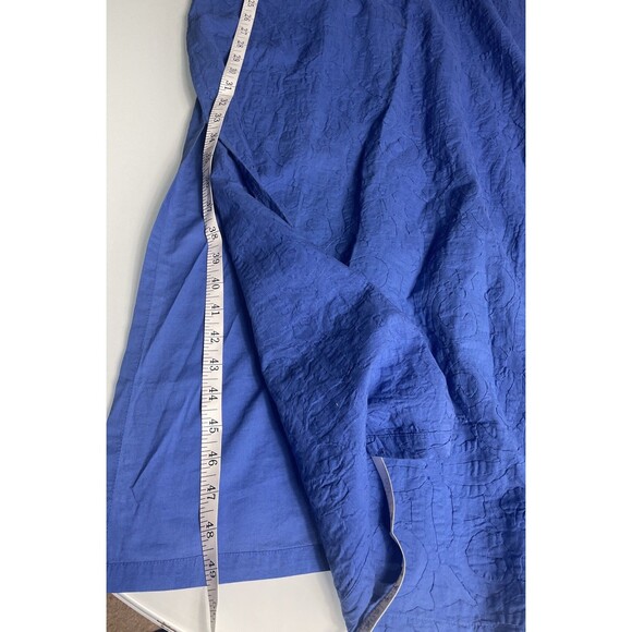 New Soft Surroundings Blue Embossed Cotton Maxi Dress Caftan Size Petite Large - Picture 13 of 13